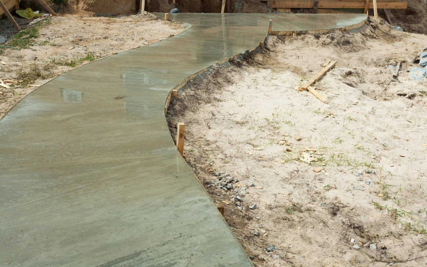 newly finished concrete sidewalk done by West Valley Concrete